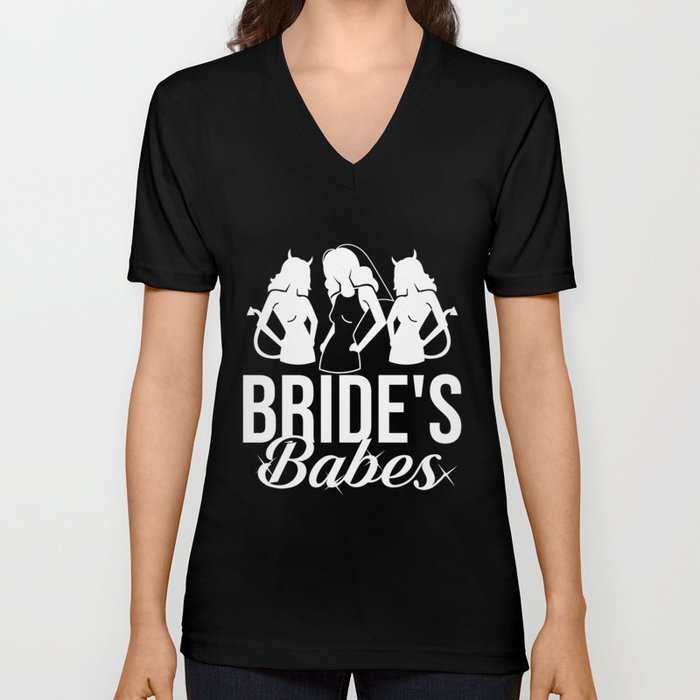 Bachelorette Party Bridesmaid Bride Before Wedding V Neck T Shirt