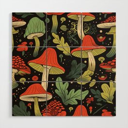 Floating Mushrooms Wood Wall Art