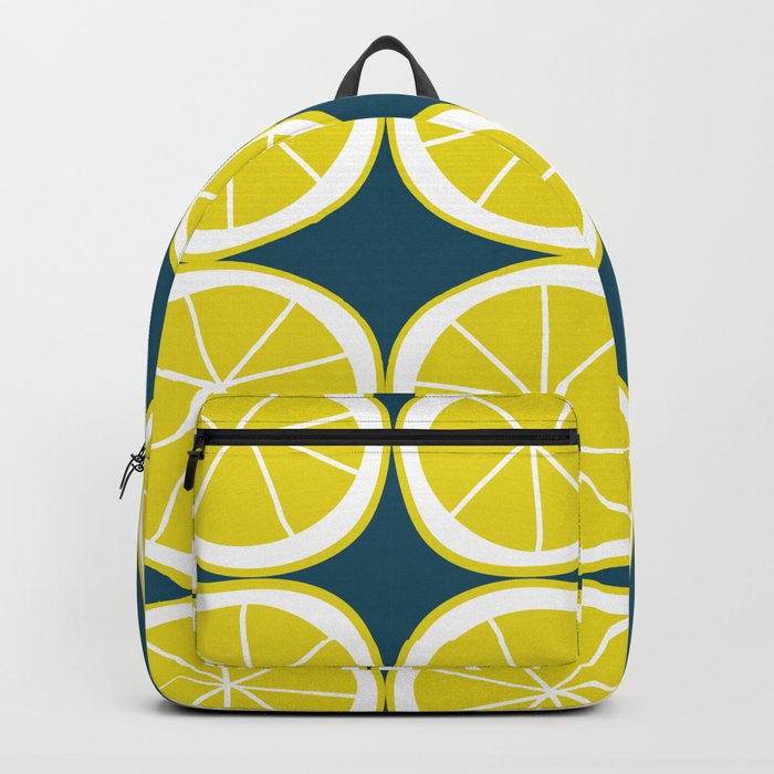 Modern Yellow Lemon Pattern Backpack