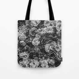 Flower Wall // Black and White Flat Floral Accent Background Jaw Dropping Decoration Tote Bag