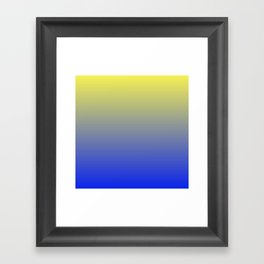 Modern Royal Blue And Yellow Gradient Ombre Pattern Trendy Solid Color Abstract Framed Art Print