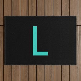LETTER L (TURQUOISE-BLACK) Outdoor Rug