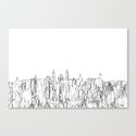 Glasgow, Scotland UK Skyline B&W - Thin Line Leinwanddruck