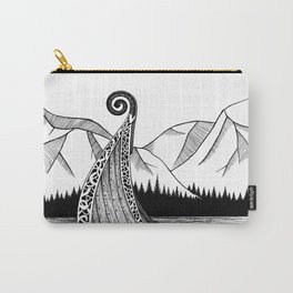 Vikings Carry-All Pouch | Forest, Fjords, Trees, Ship, Mythology, Lake, Viking, Sea, Norse, Ink 