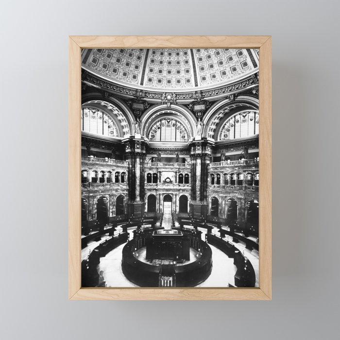 Congressional Library - Public Reading Room - 1897 Framed Mini Art Print