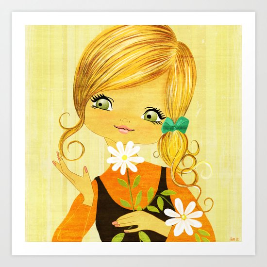 Sunshine Flower Girl Art Print