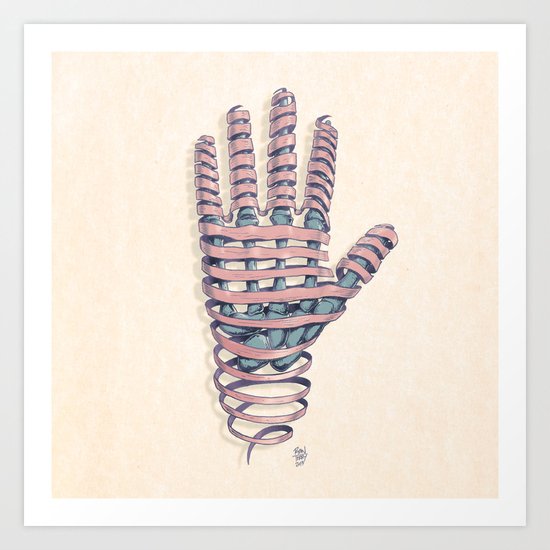 Hand Ribbon Art Print