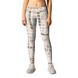 sand brown ink marks hand-drawn collection Leggings
