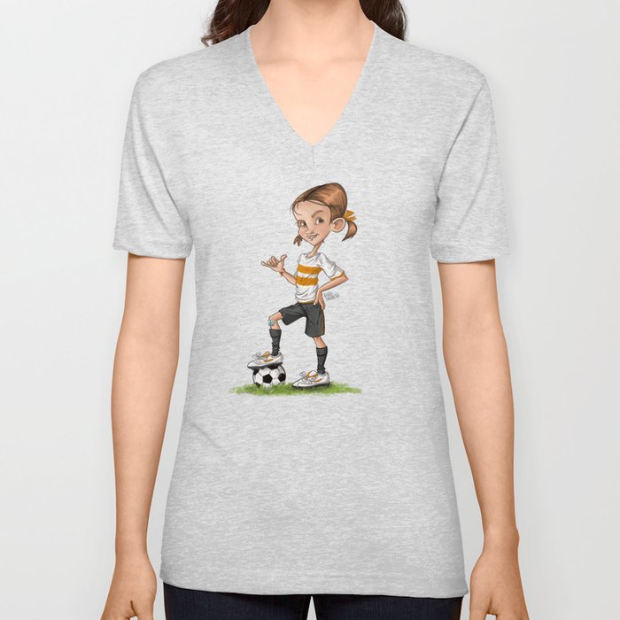 Soccer Girl V Neck T Shirt