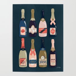 French Champagne Collection – Teal Poster