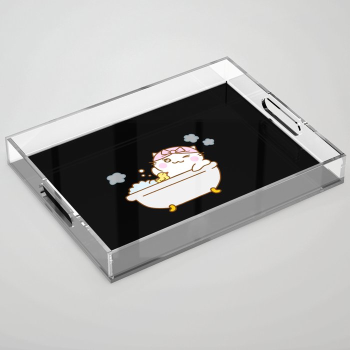 Kawaii Kitten Cat Cute Shower Acrylic Tray