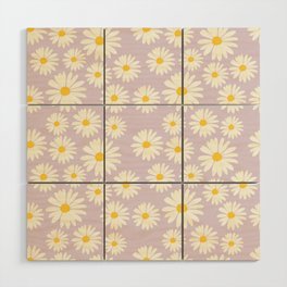 Daisy Floral Seamless Pattern | Queen Pink Daisy Pattern | Danish Pastel  Wood Wall Art