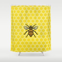 honey bee Shower Curtain