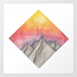 Sunset mountain Art Print