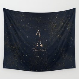 Taurus - Rose Gold Wall Tapestry