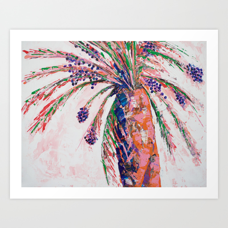Desert Palm Tree Art Print By Ellayart Society6