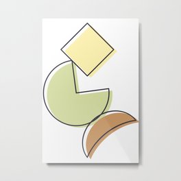 Retro Shapes geometric minimal abstract nr 2066 Metal Print | Yoga, Creative, Simple, Minimal, Geometric, Vibrant, Geometry, Painting, Modern, Happy 