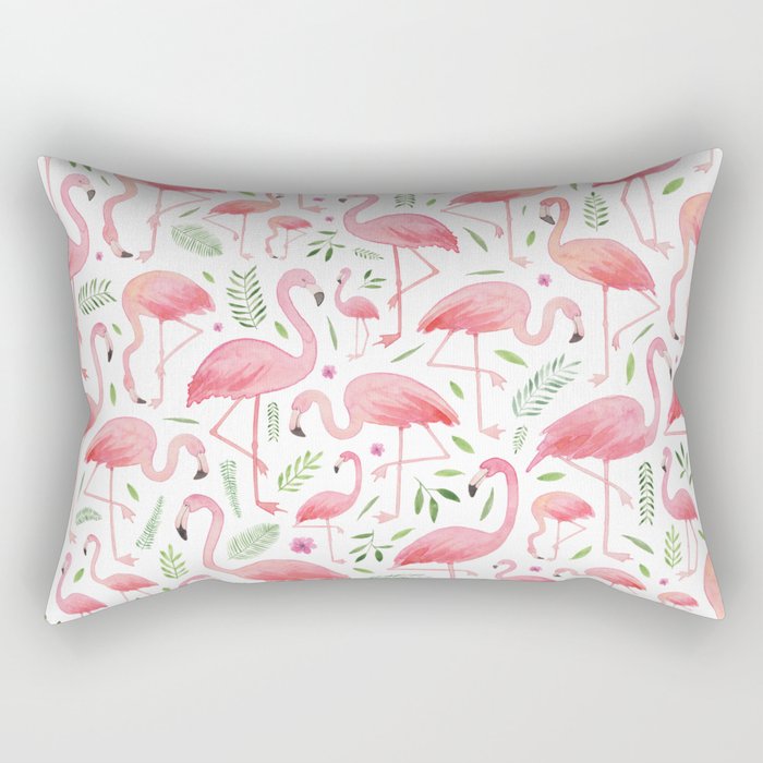 Flamingo Floral Pattern! Rectangular Pillow