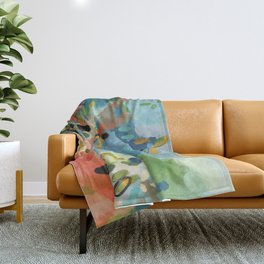 garden with sea view and olive tree Throw Blanket