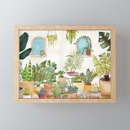 plant lady Framed Mini Art Print