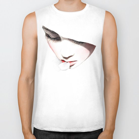 Cherry blossoms girl Biker Tank