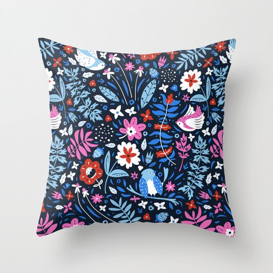 Little Birds Throw Pillow