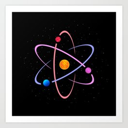 Atom planets Art Print
