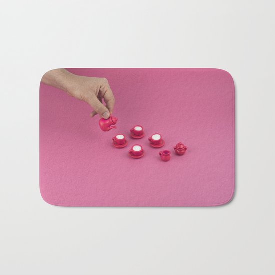 Tiny pink tea party Bath Mat