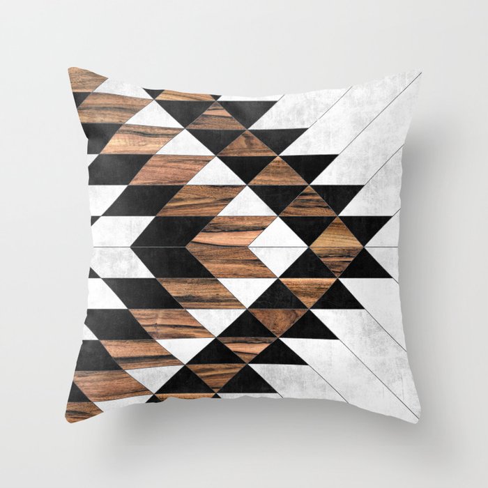 Urban Tribal Pattern No.9 - Aztec - Concrete and Wood Throw Pillow by ...