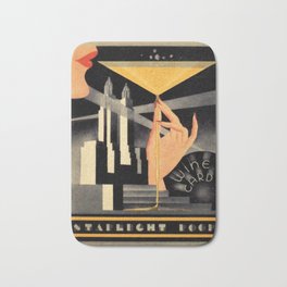 1930's Waldorf Astoria Hotel NYC The Starlight Roof, Champagne Wine Card Vintage Poster Bath Mat