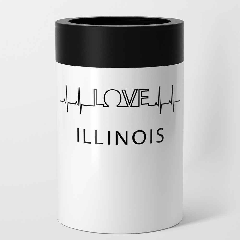 Illinois Heartbeat. I Love My Favorite City. Can Cooler by shirtbutler