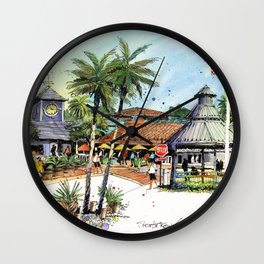 Siesta Key Village Wall Clock