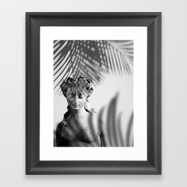 Shadowy Woman - Black and White Photography Framed Art Print