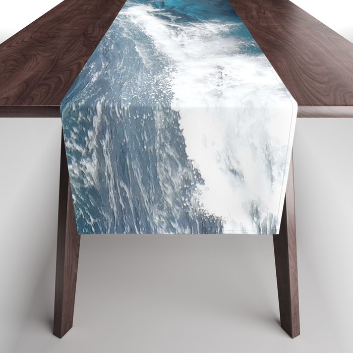 Blue Waves Ocean Sea Table Runner