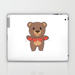 Valentine's Day Bear Cute Animals With Hearts Laptop Skin