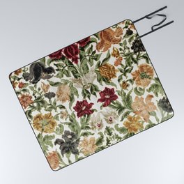 Antique Italian Floral Textile Print Picnic Blanket