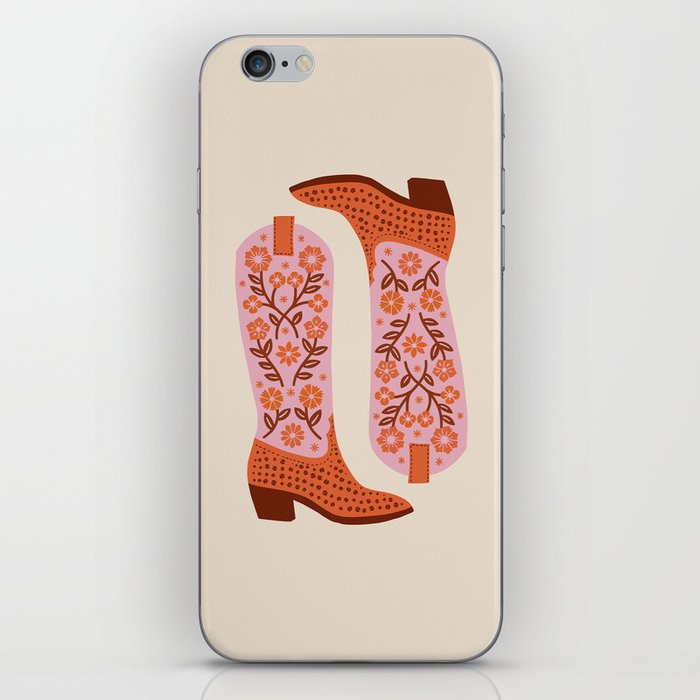 Cowgirl Boots – Pink and Orange iPhone Skin
