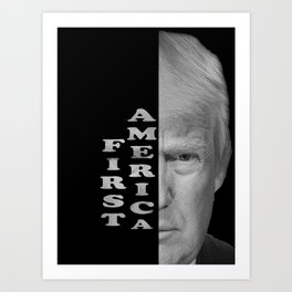 Trump text portrait Gifts Republican Conservative Art Print