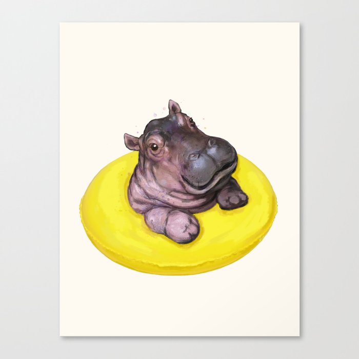 Happy Hippo Canvas Print