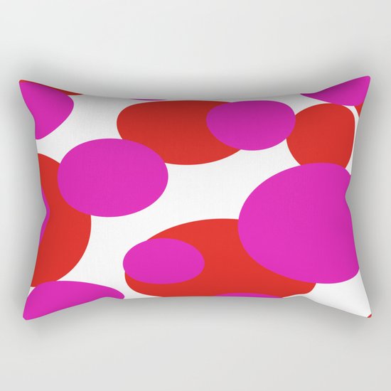 Pink and Red dots Rectangular Pillow