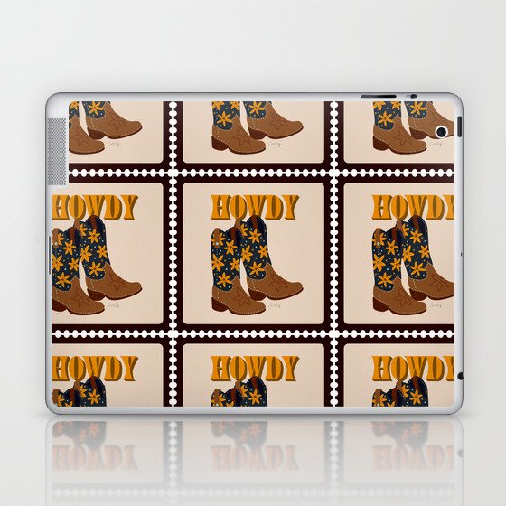 Howdy Cowgirl – Navy & Suede Laptop & iPad Skin