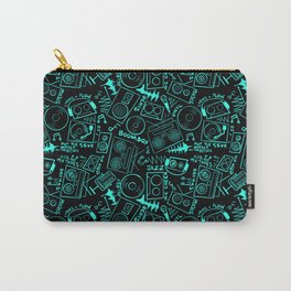 Throwback Hip Hop Music Pattern on Black Carry-All Pouch