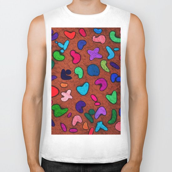 Seamless Colorful Geometric Pattern XXX Biker Tank
