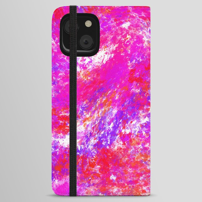 Colourful Abstract Paint Texture Pattern iPhone Wallet Case