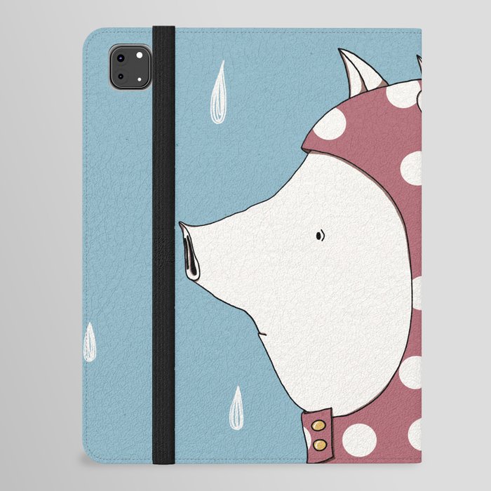 Piggy in a raincoat iPad Folio Case