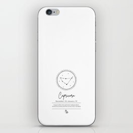 Capricorn Zodiac | Black & White iPhone Skin