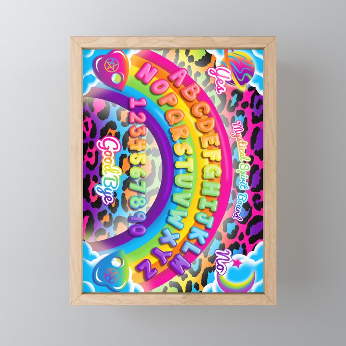 1997 Neon Rainbow Spirit Board Framed Mini Art Print
