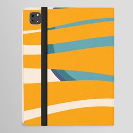 Seeker - Blue Orange Colourful Minimalistic Retro Art Pattern Design iPad Folio Case