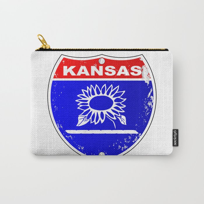 Kansas Interstate Sign Carry-All Pouch