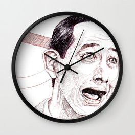 Pee Wee Herman by Aaron Bir Wall Clock